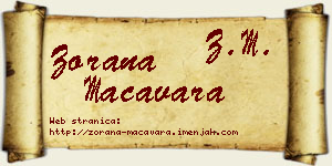 Zorana Macavara vizit kartica